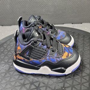 Baby Sz 3 Black Air Jordan 4 Retro SE Sneakers